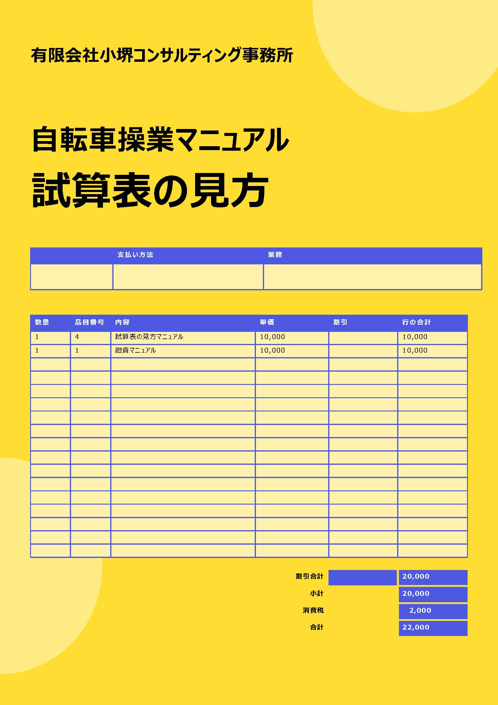 自転車操業マニュアル 試算表の見方 表紙